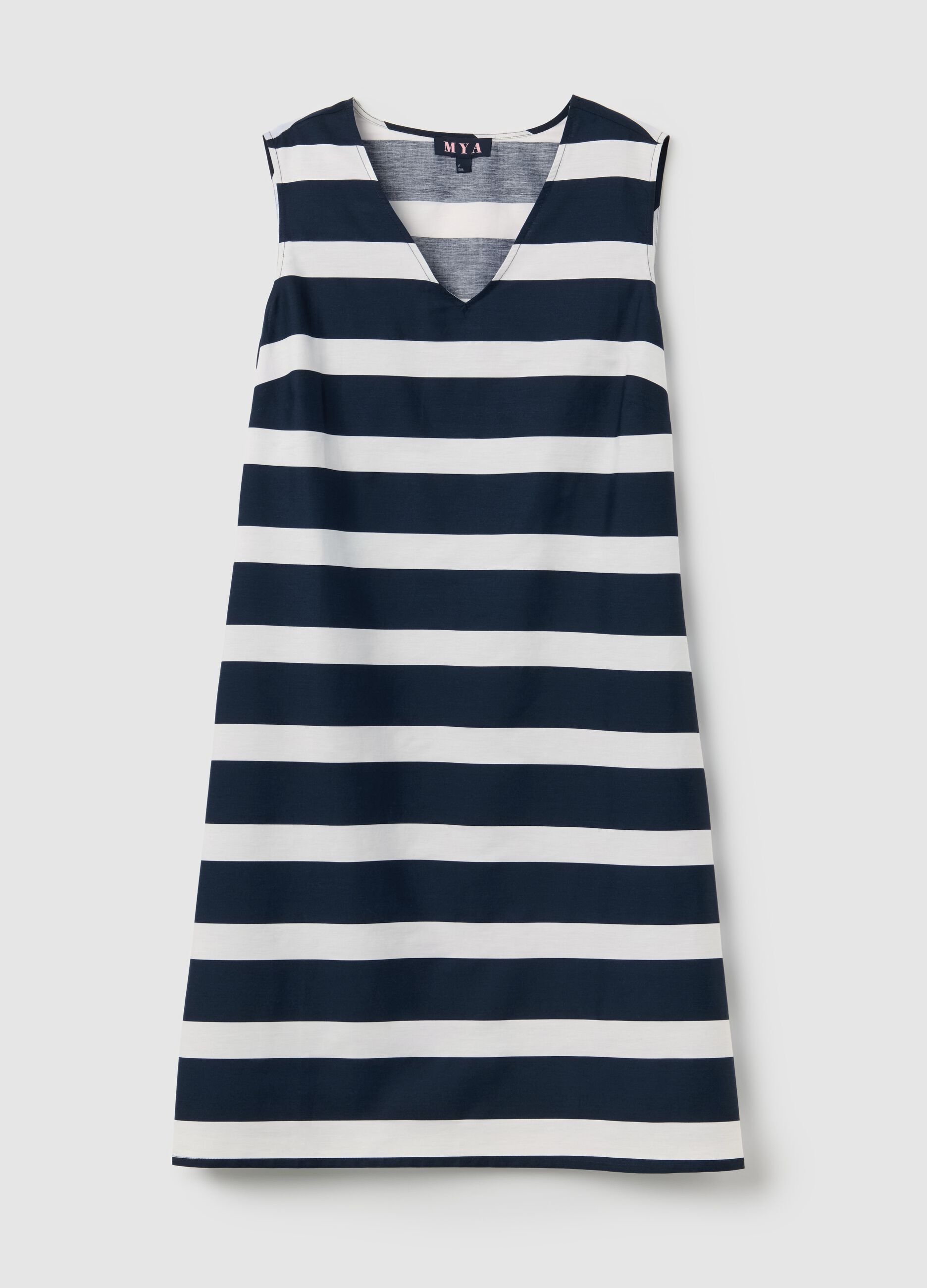 Abito smanicato da donna in puro cotone multicolor 
