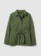 Women&rsquo;s green regular-fit jacket in cotton and linen blend_4