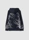 Felpa nera in misto cotone con cappuccio e stampa regular fit_1