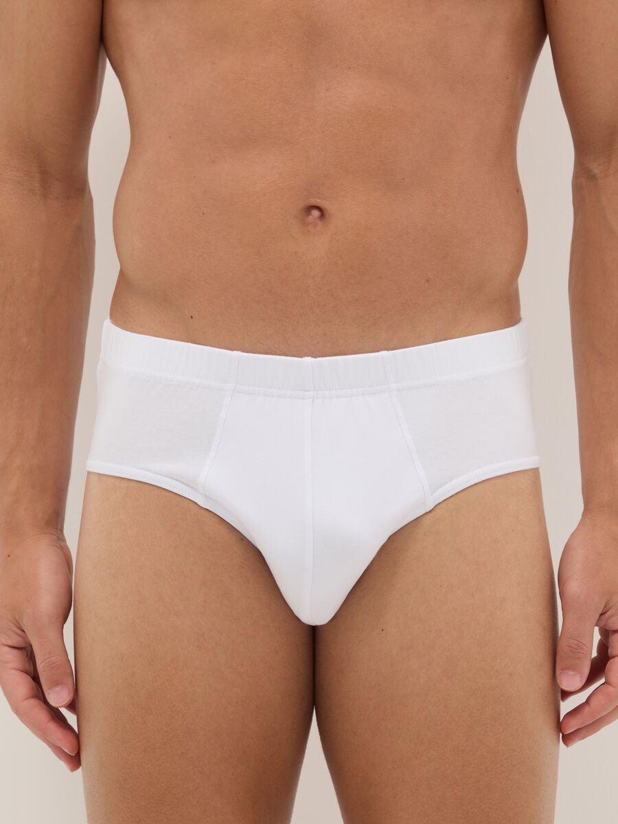 Multipack regular fit white cotton stretch briefs_1