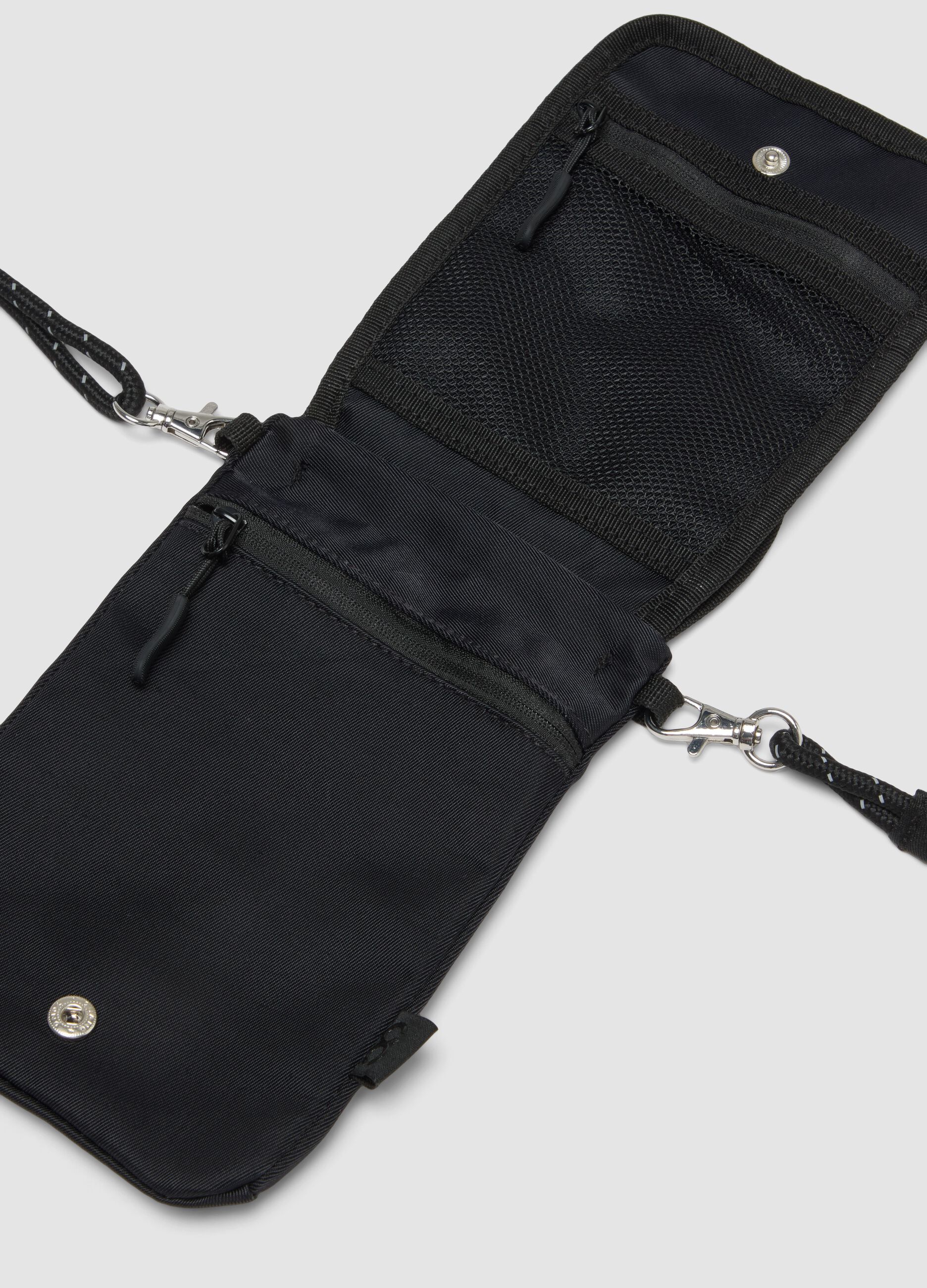 Borsa a tracolla nera con cordino regolabile