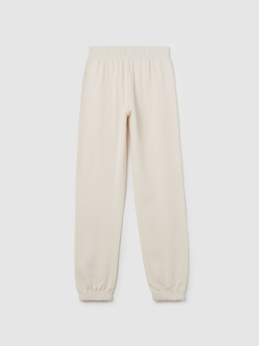Joggers with elasticated edging and lettering print_4