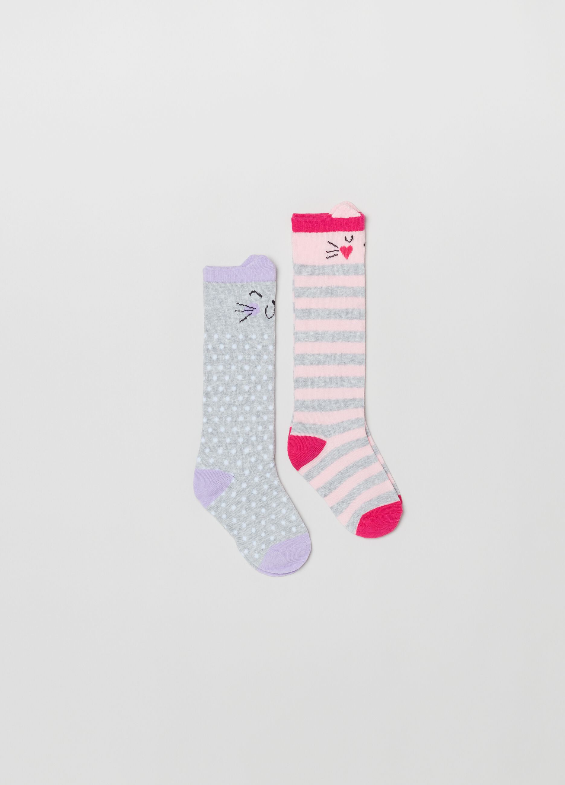 Bipack calze lunghe con gattino_0