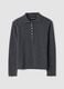 Grey marl pure cashmere polo-collar jumper, regular fit_0