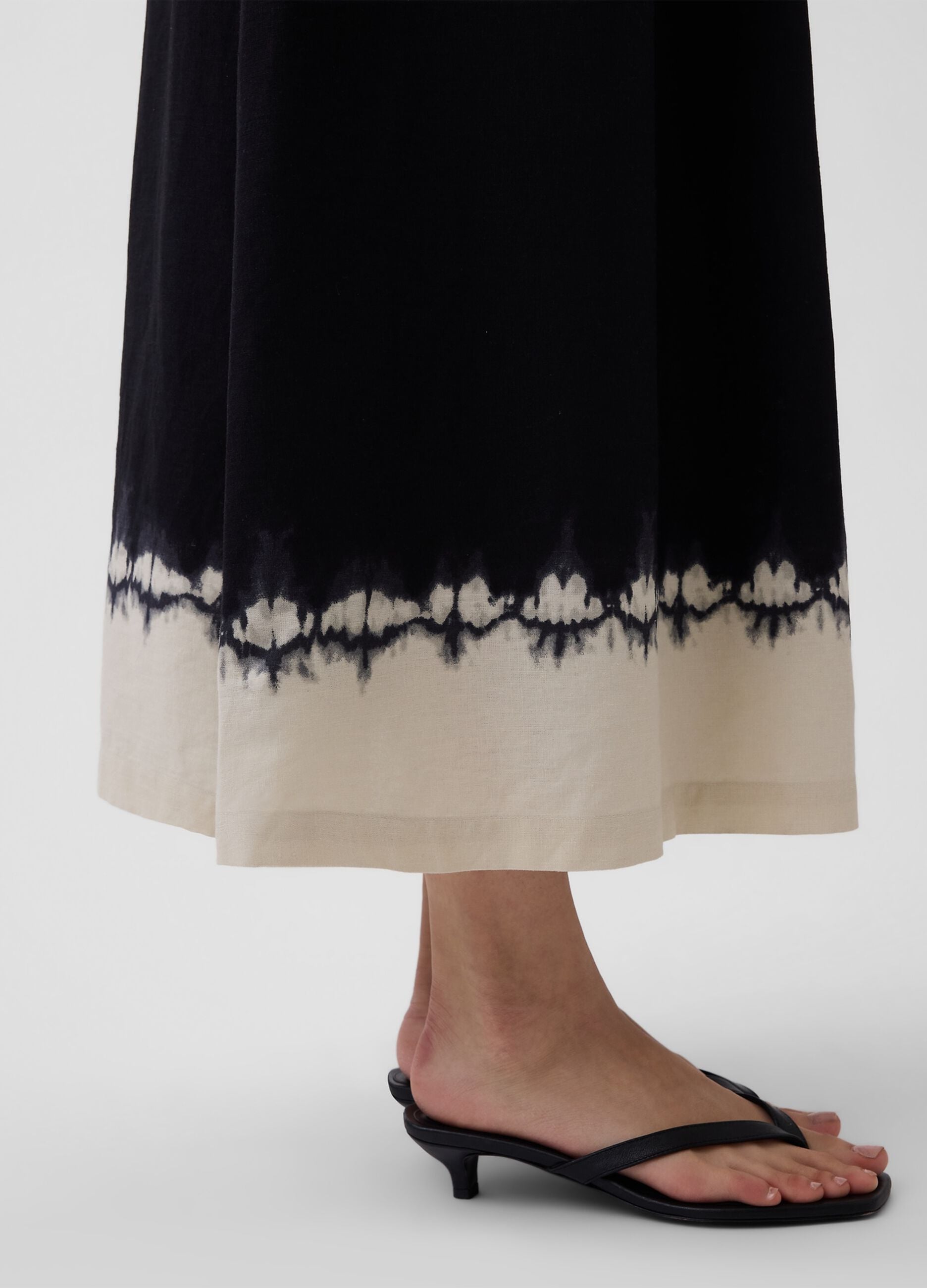 Linen-blend midi dress