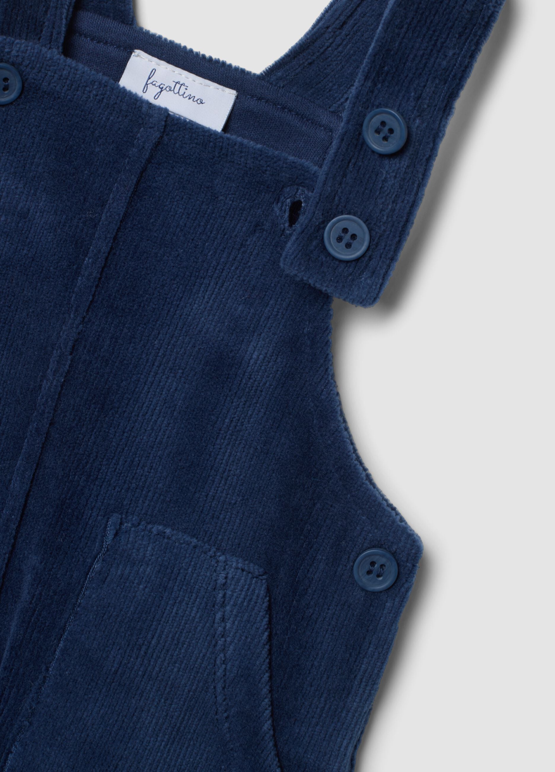 Completo blu in misto cotone organico due pezzi