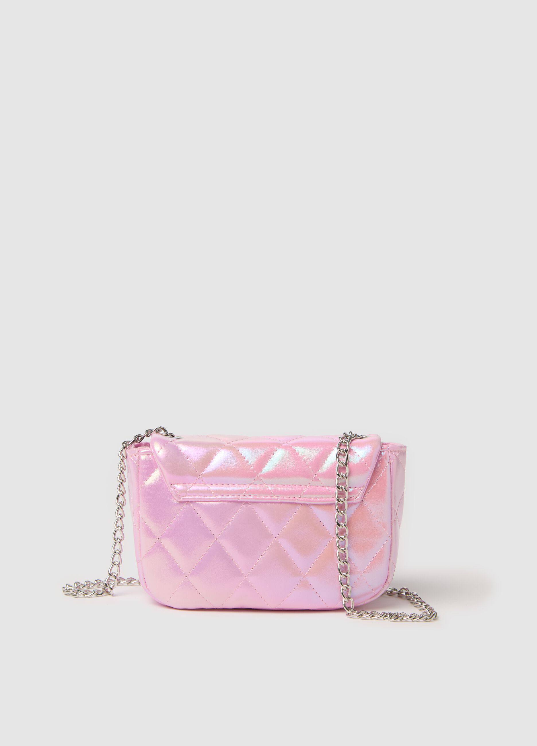 Pochette da bambina in ecopelle rosa con chiusura a pressione