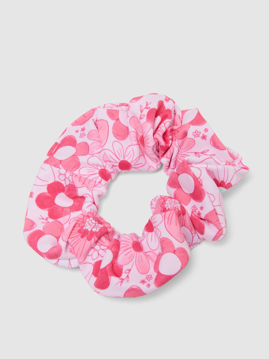 Multicoloured floral design hair ties twin pack for girls_2