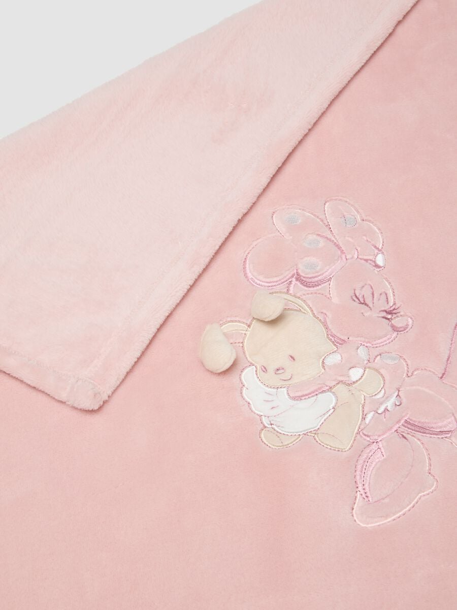 Copertina rosa con ricamo decorativo di Minnie per neonata_2