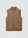 Brown pure cotton regular fit gilet_4