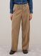 Beige regular fit ribbed trousers in stretchy fabric_1