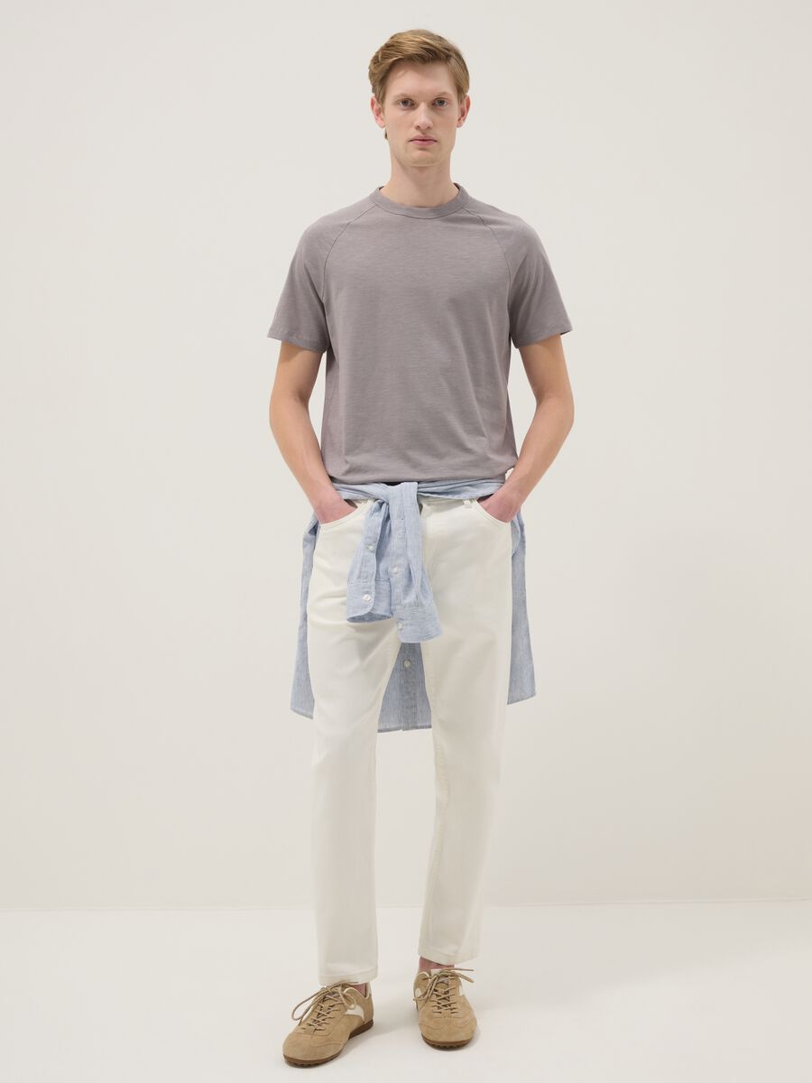 Grey pure cotton regular fit t-shirt_1