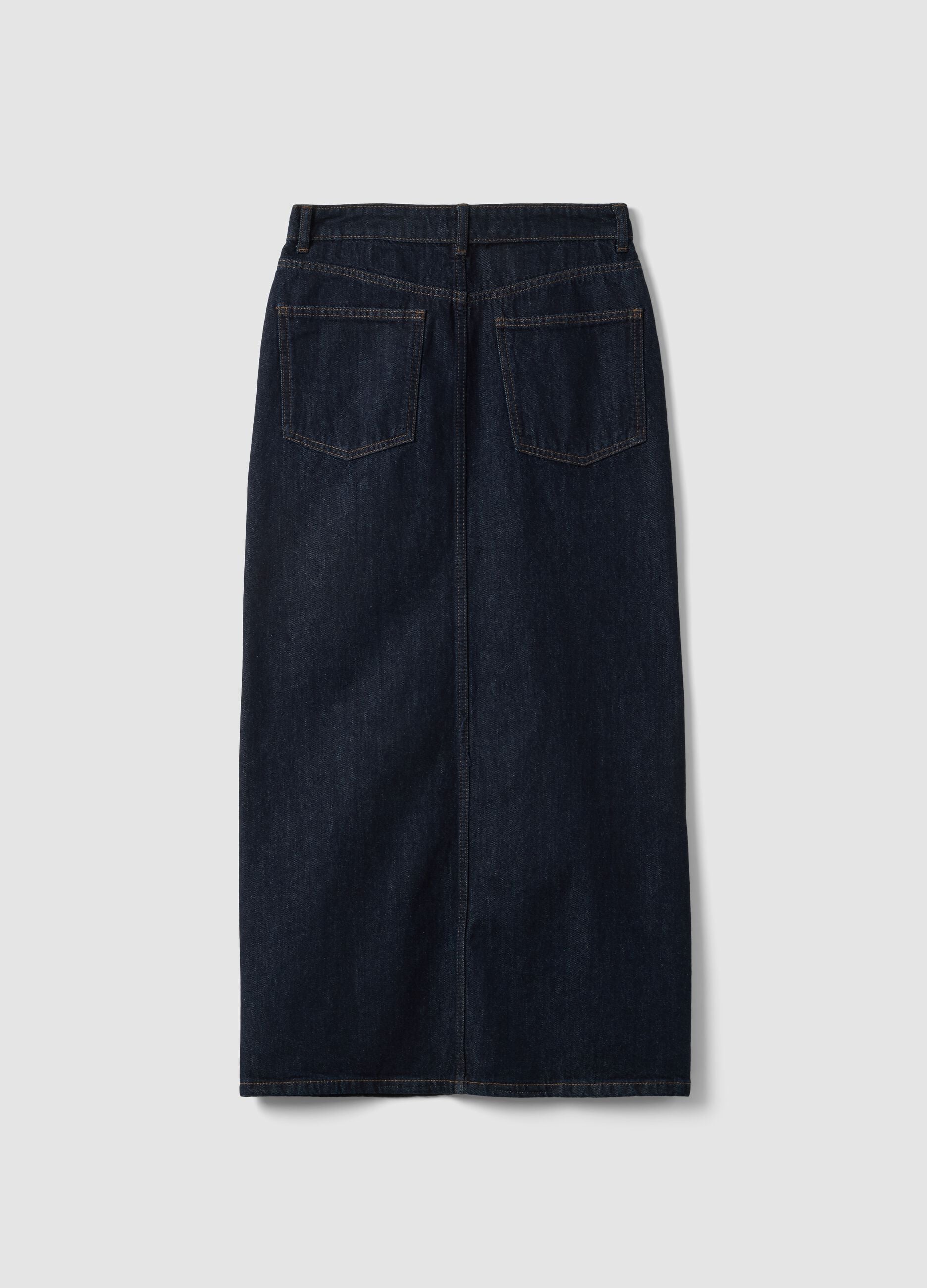Blue midi skirt in pure cotton denim