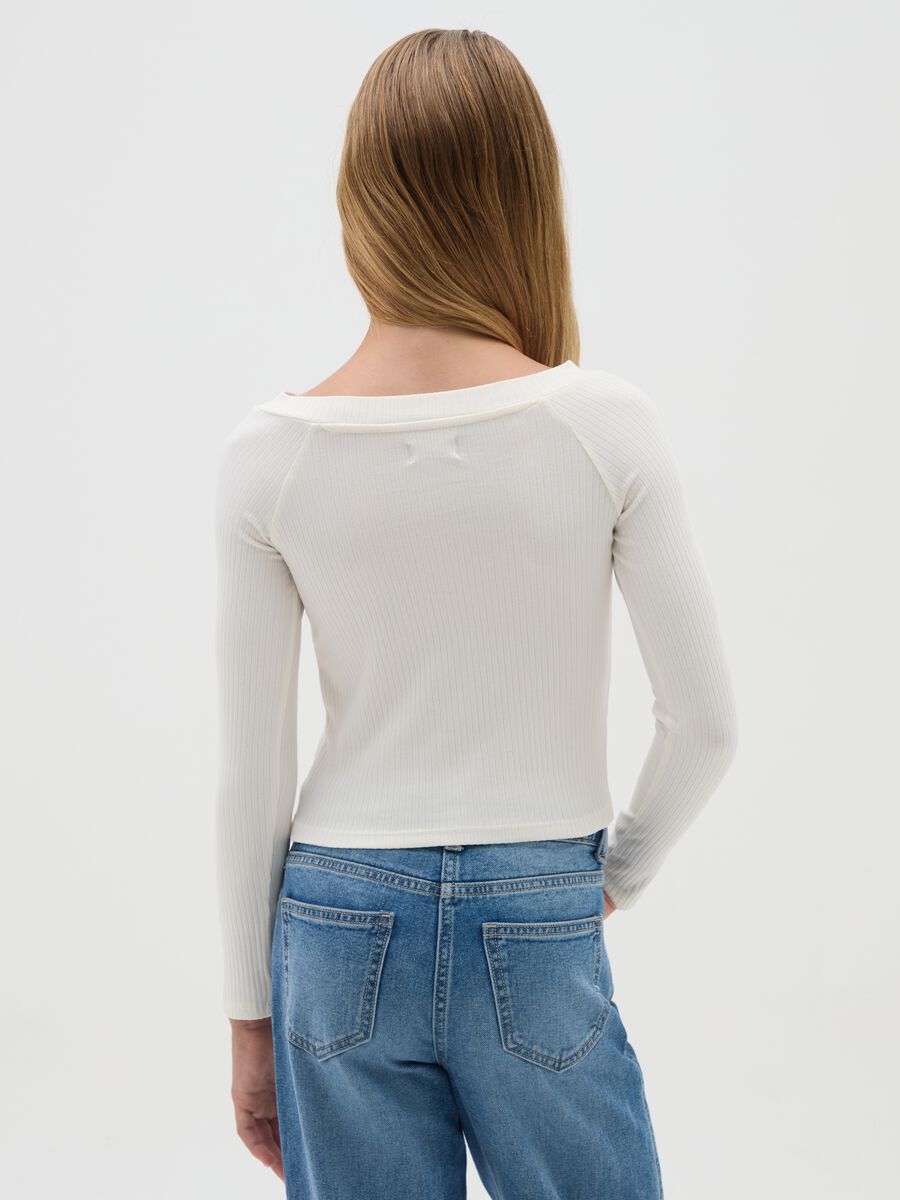 Girls' White Cotton Regular Fit Jumper_1