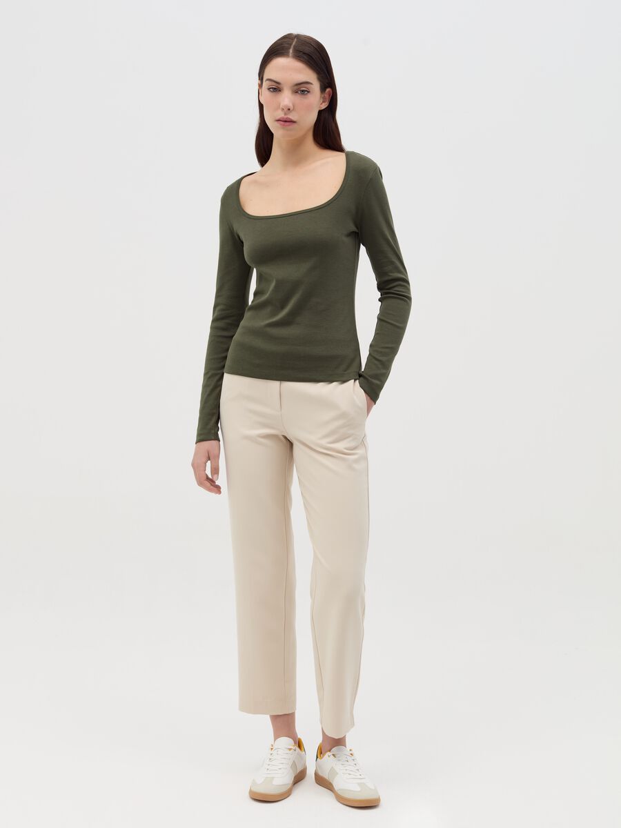 Cotton T-shirt with round neck_1