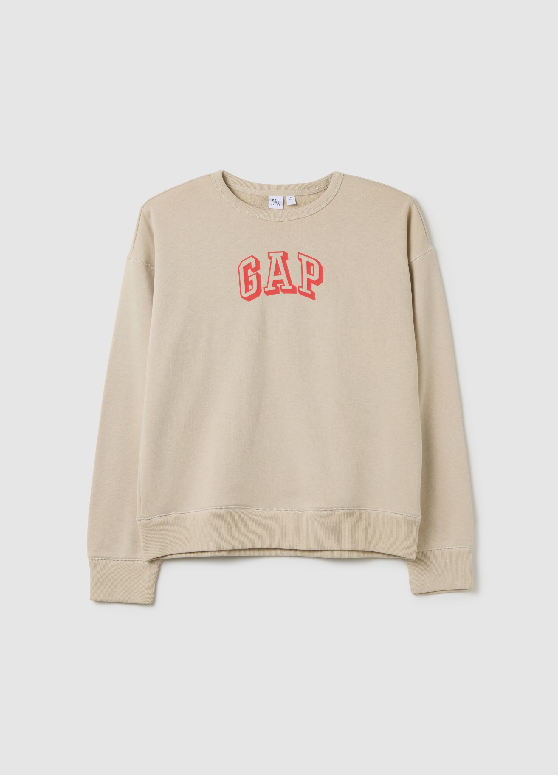 Sweatshirt with round neck and logo print