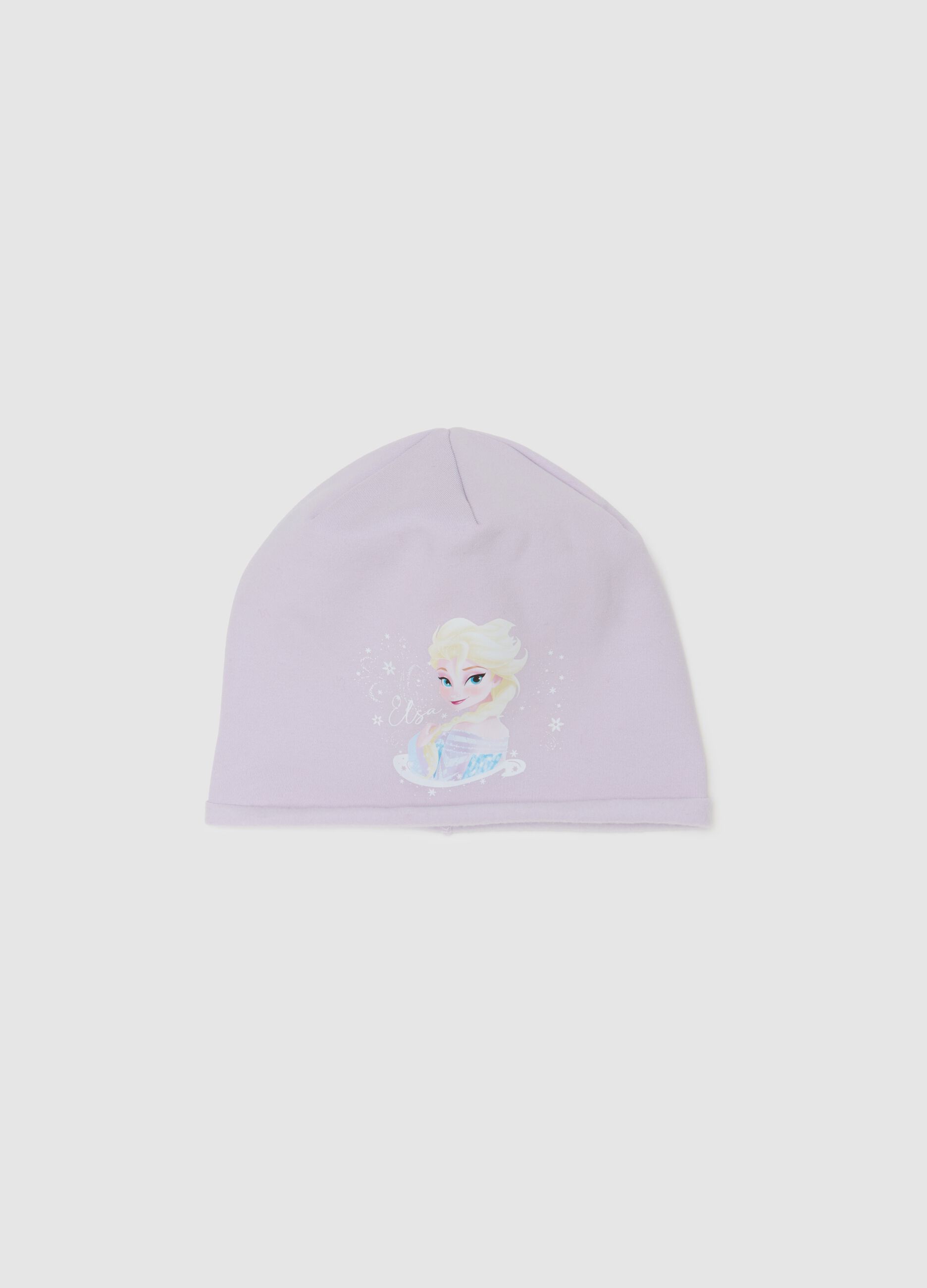 Cappello da bambina in cotone viola elasticizzato