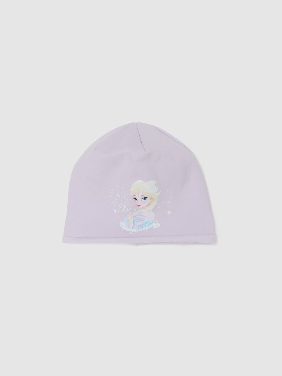 Cappello da bambina in cotone viola elasticizzato_0
