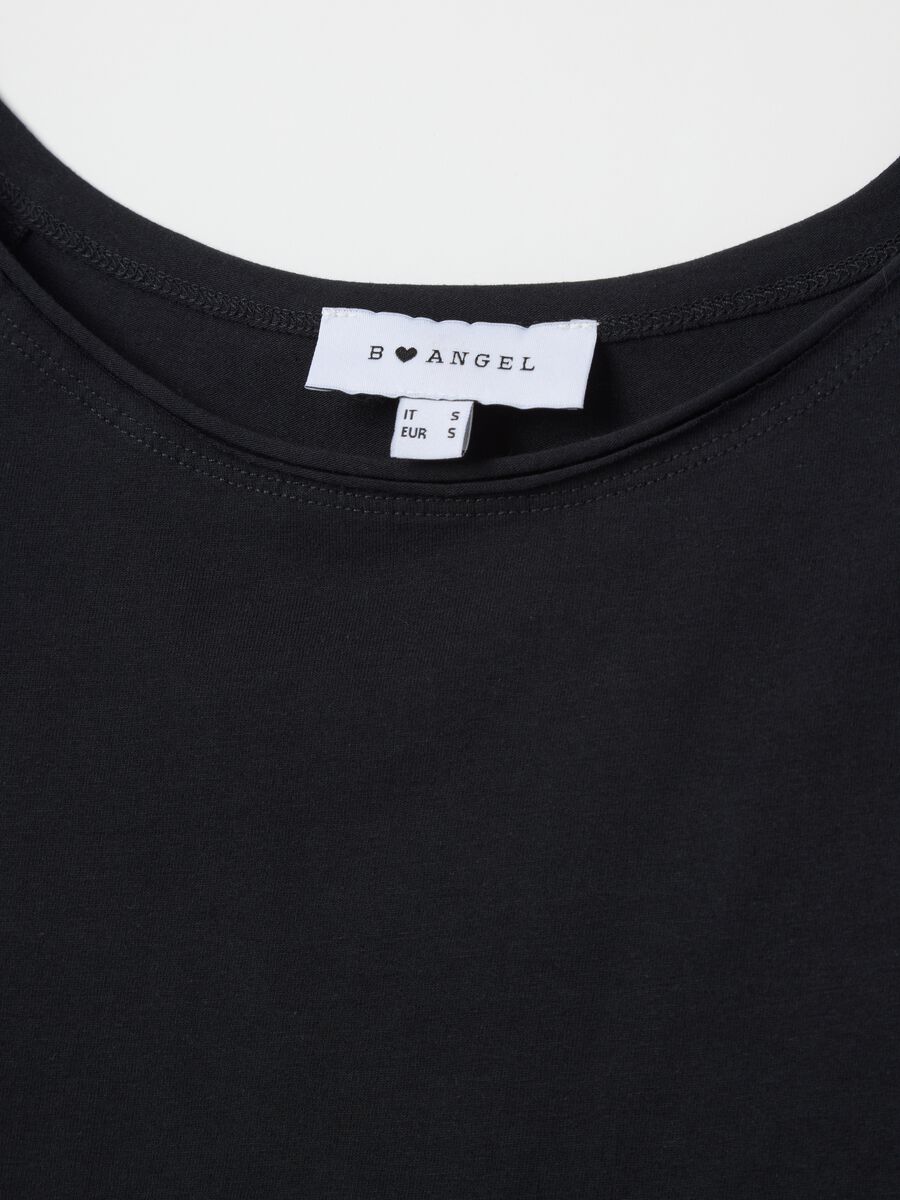 Black Stretch Cotton Slim Fit T-Shirt B.Angel_5