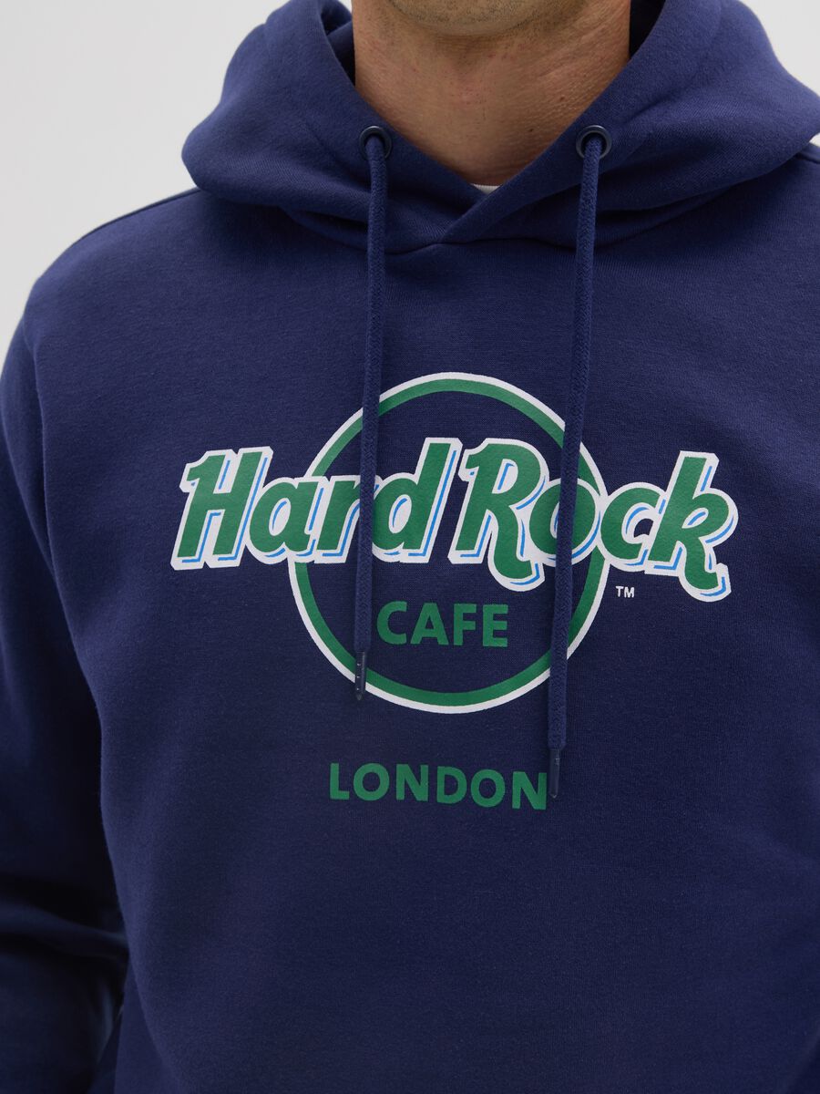 Blue cotton-blend hoodie with Hard Rock Cafe print_3