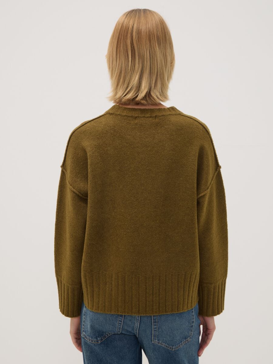 Green stretch-fabric oversized top_3