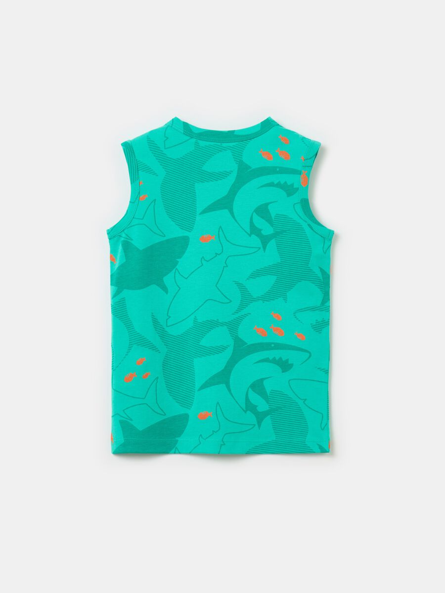 Cotton racerback vest with print_1