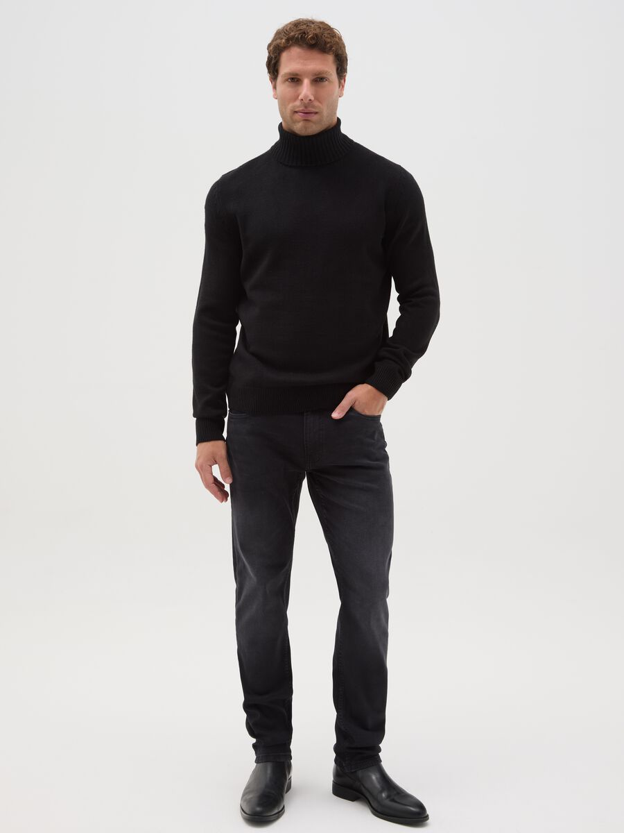 Black Slim Fit Denim Jeans_0