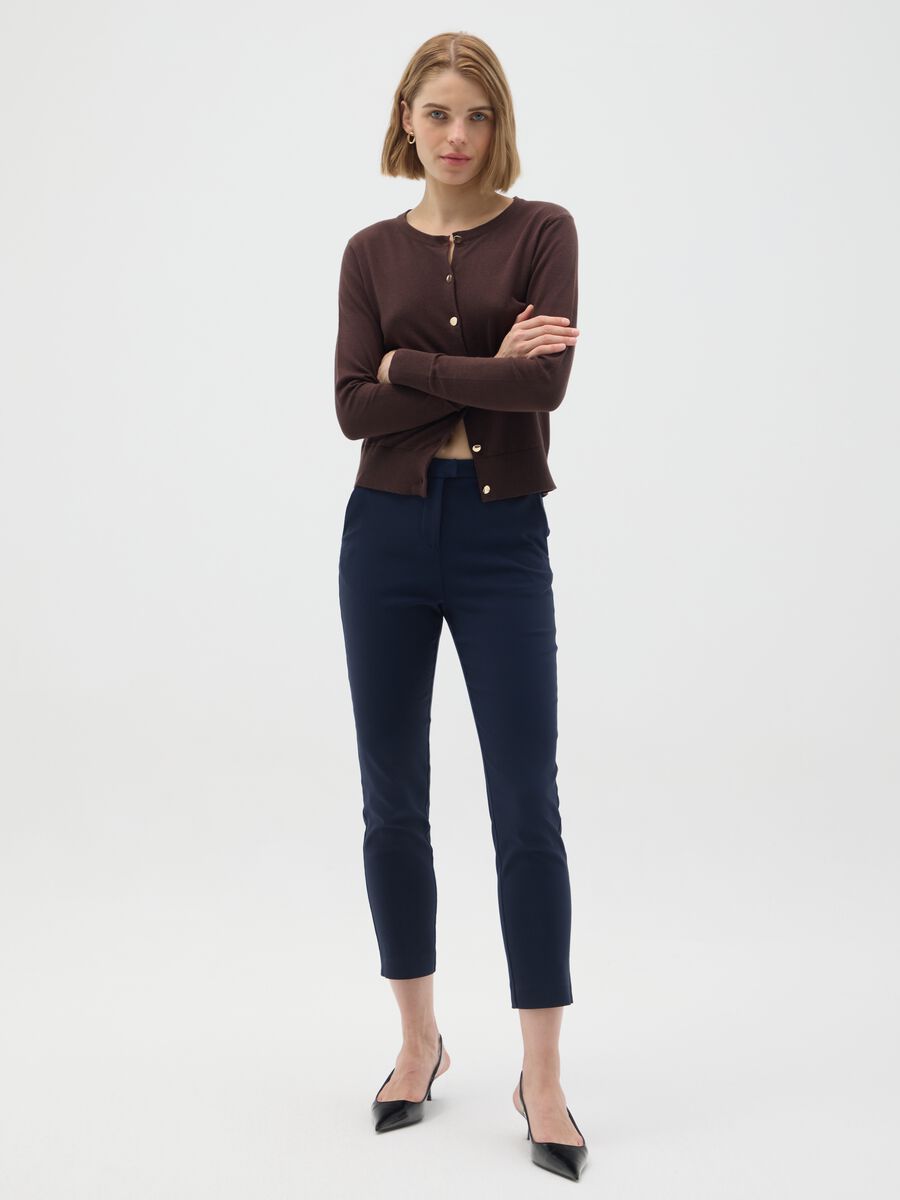 Slim Fit Blue Blend Trousers_0