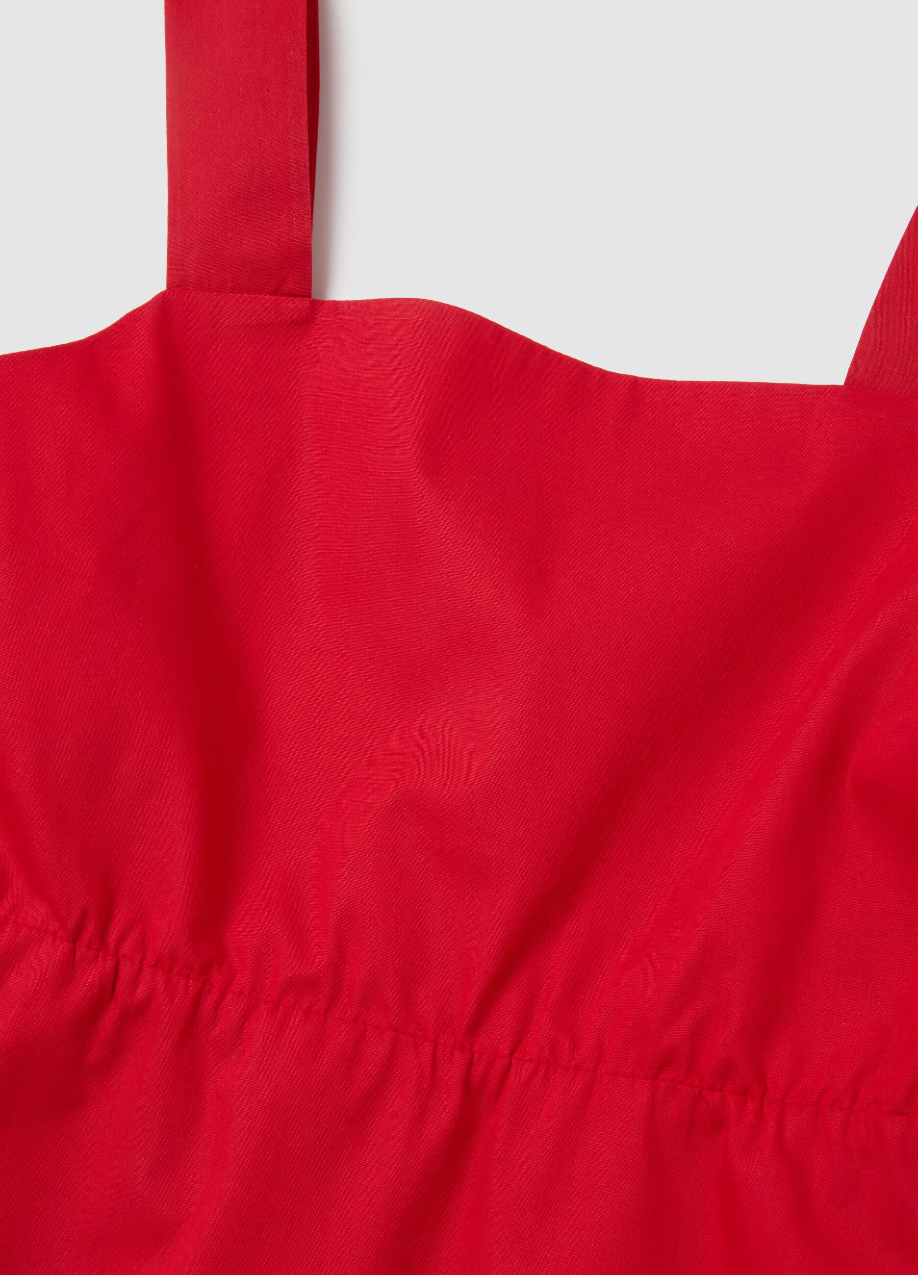 Abito da donna in puro cotone rosso regular fit