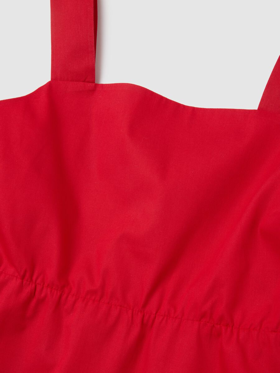 Women's red regular fit pure cotton dress_1