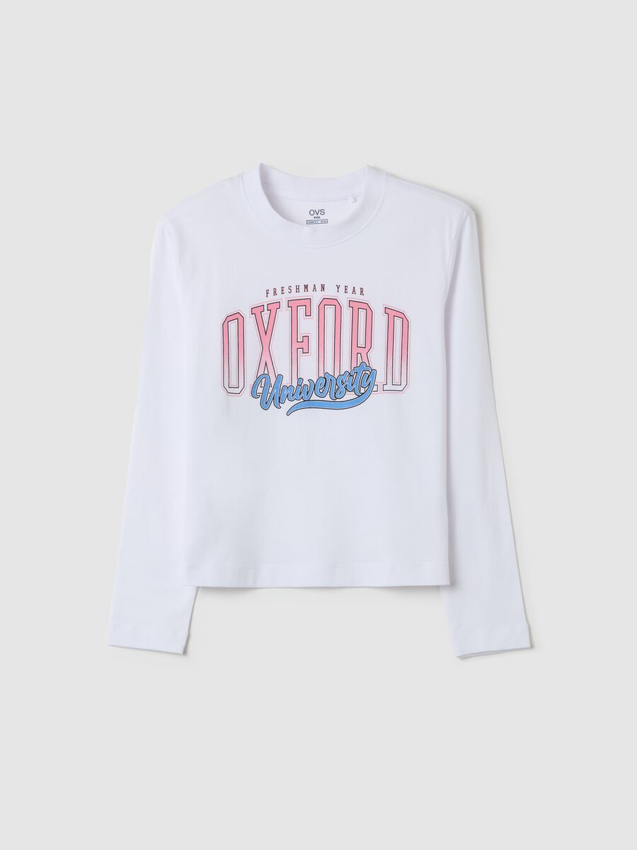 Cotton T-shirt with print and long sleeves_3