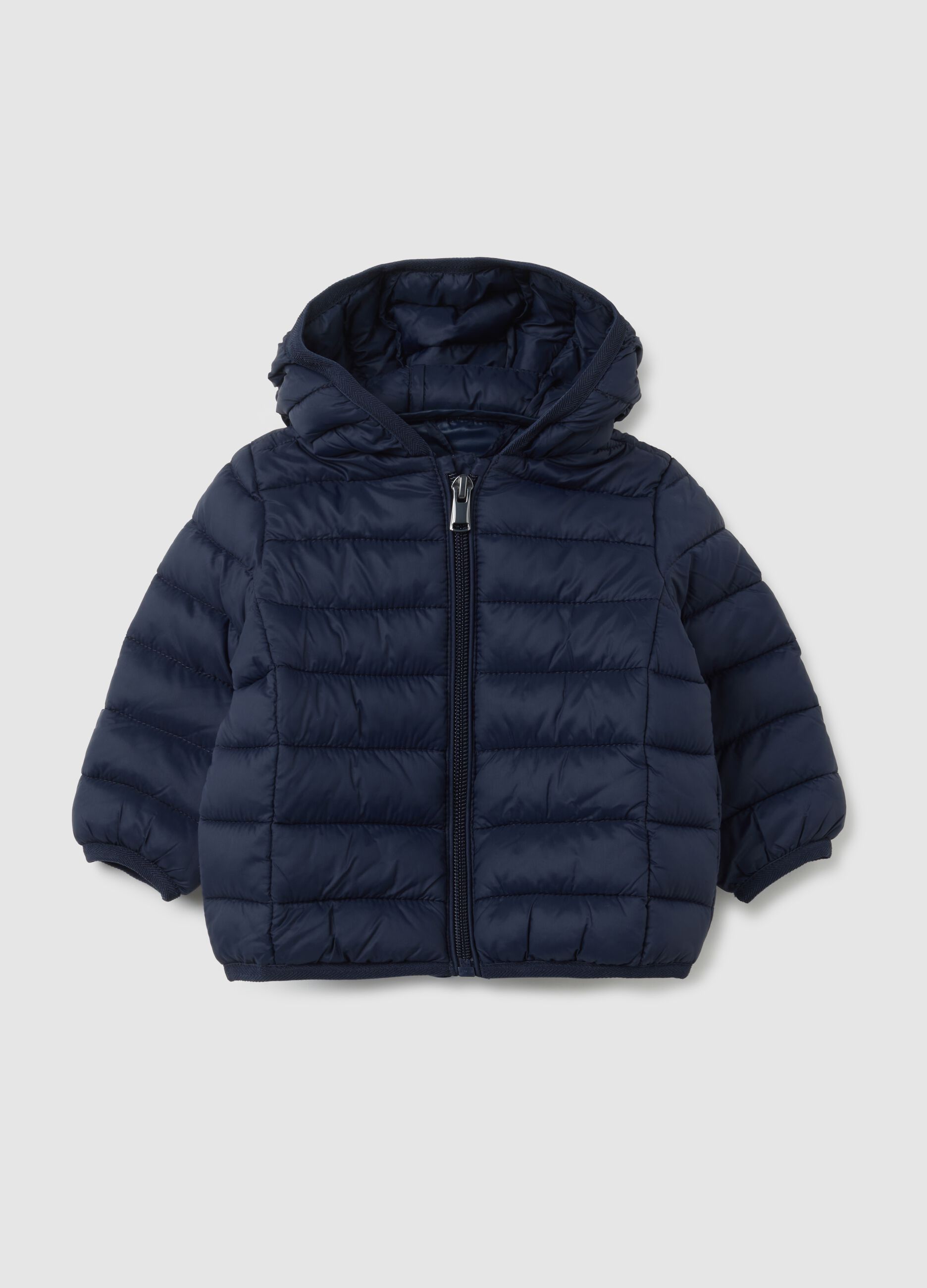 Baby blue jacket in regular fit with hood