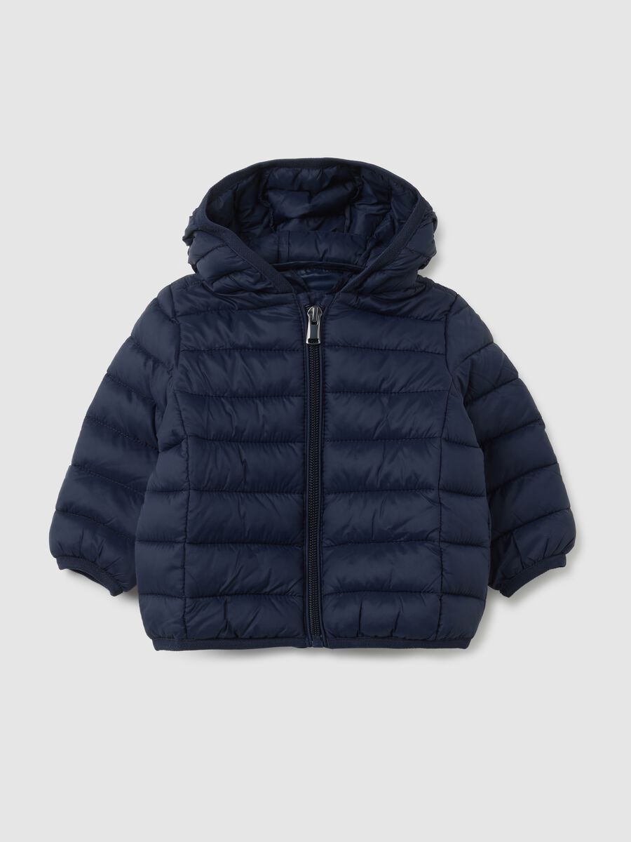 Baby blue jacket in regular fit with hood_0