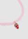 Pink Beaded Necklace with Strawberry Pendant_1
