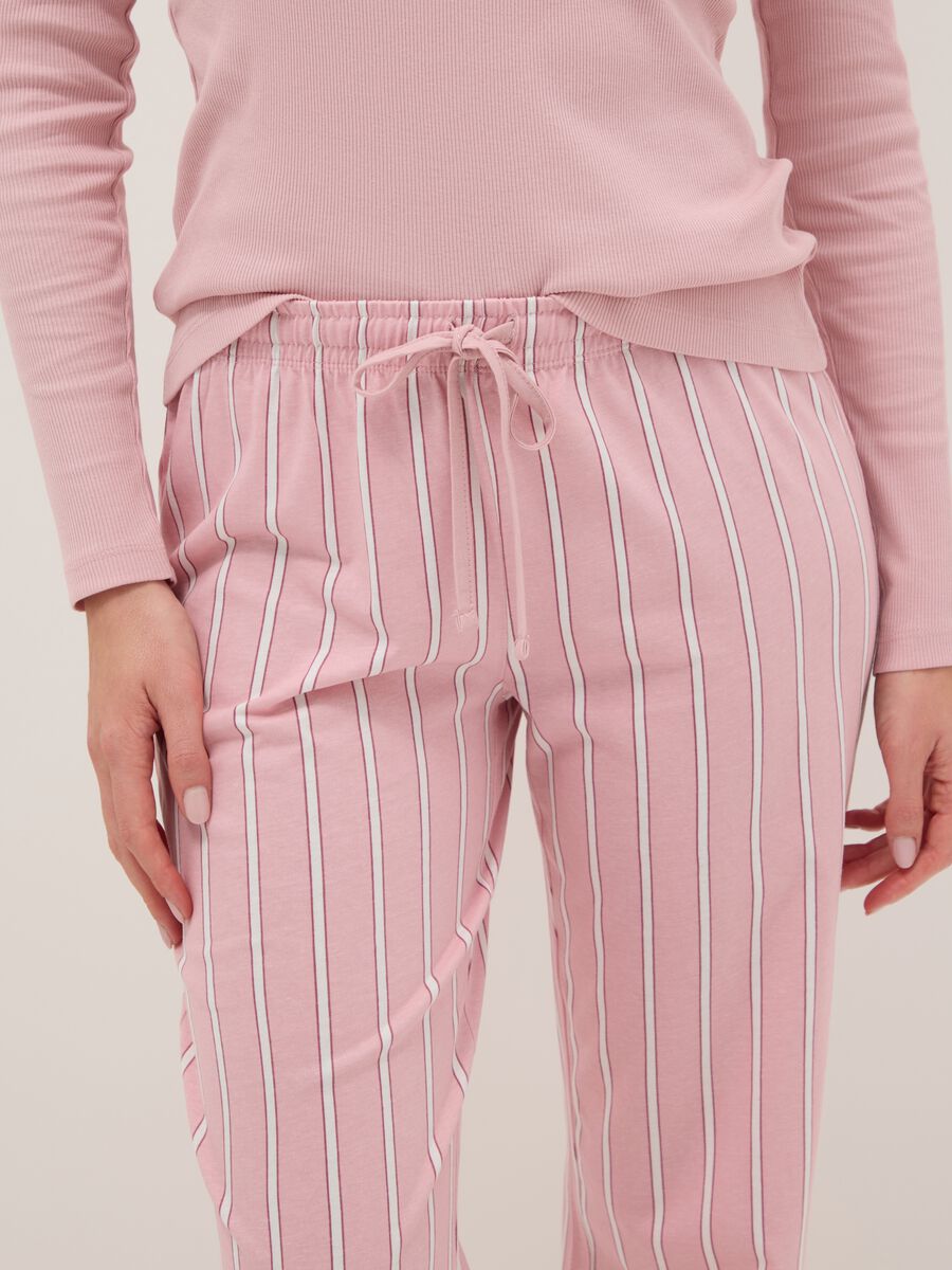 Pink striped pyjamas in pure cotton regular fit_3