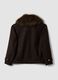 Giacca marrone in misto lana e viscosa con zip_2