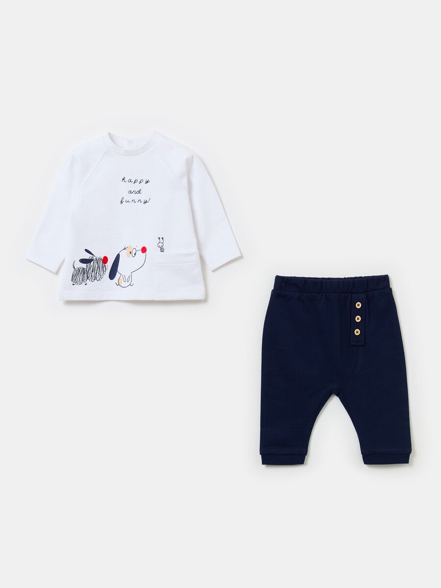 Jogging set in cotone bio stampa cagnolini_0