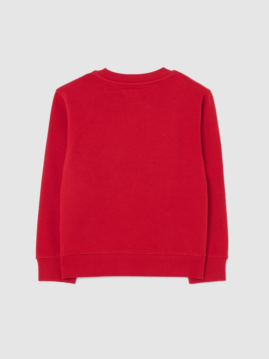 Boys' Red Crew Neck Sweatshirt in Pure Cotton Regular Fit_1