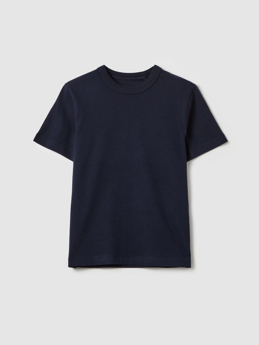Solid colour T-shirt in organic cotton_0