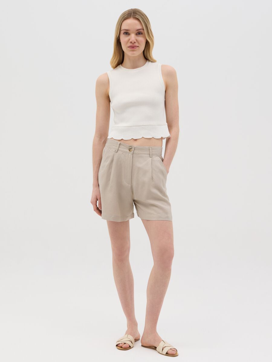 White Ribbed Cotton Vest Top by Ovs_1
