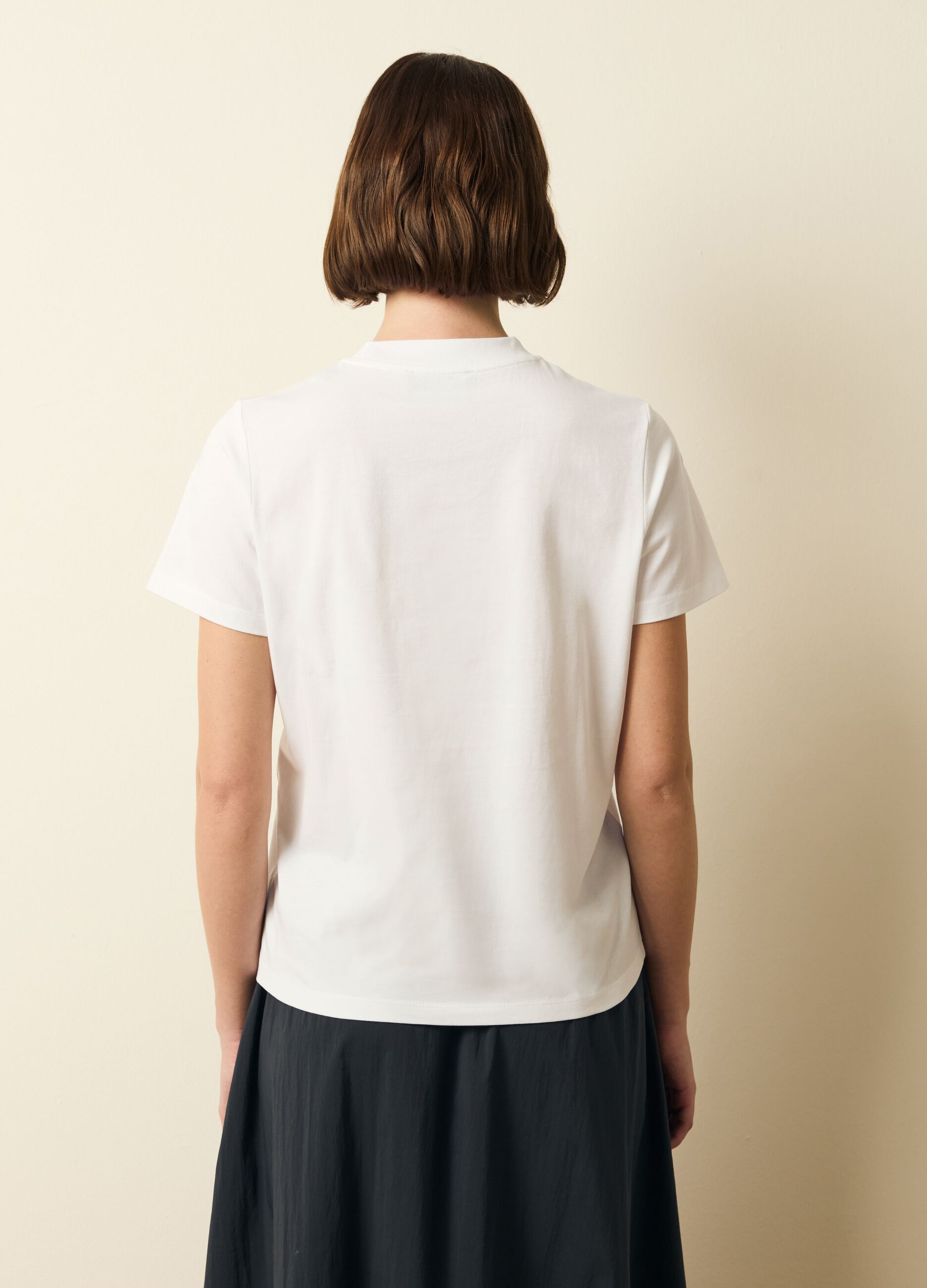 Cotton T-shirt with flowers print