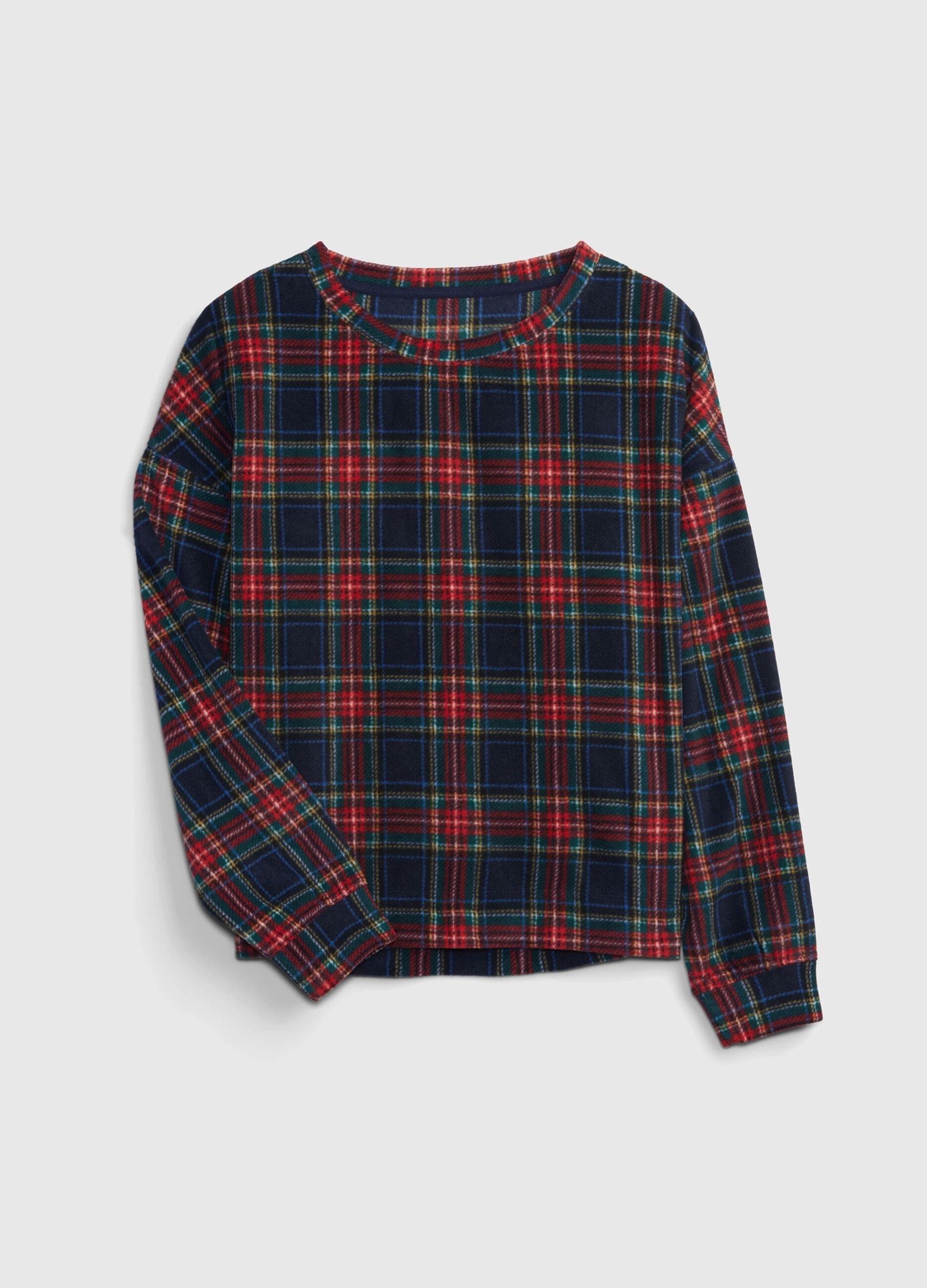 Top pigiama in pile tartan