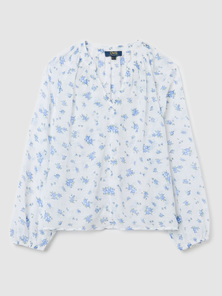 White and blue brushed blouse_4