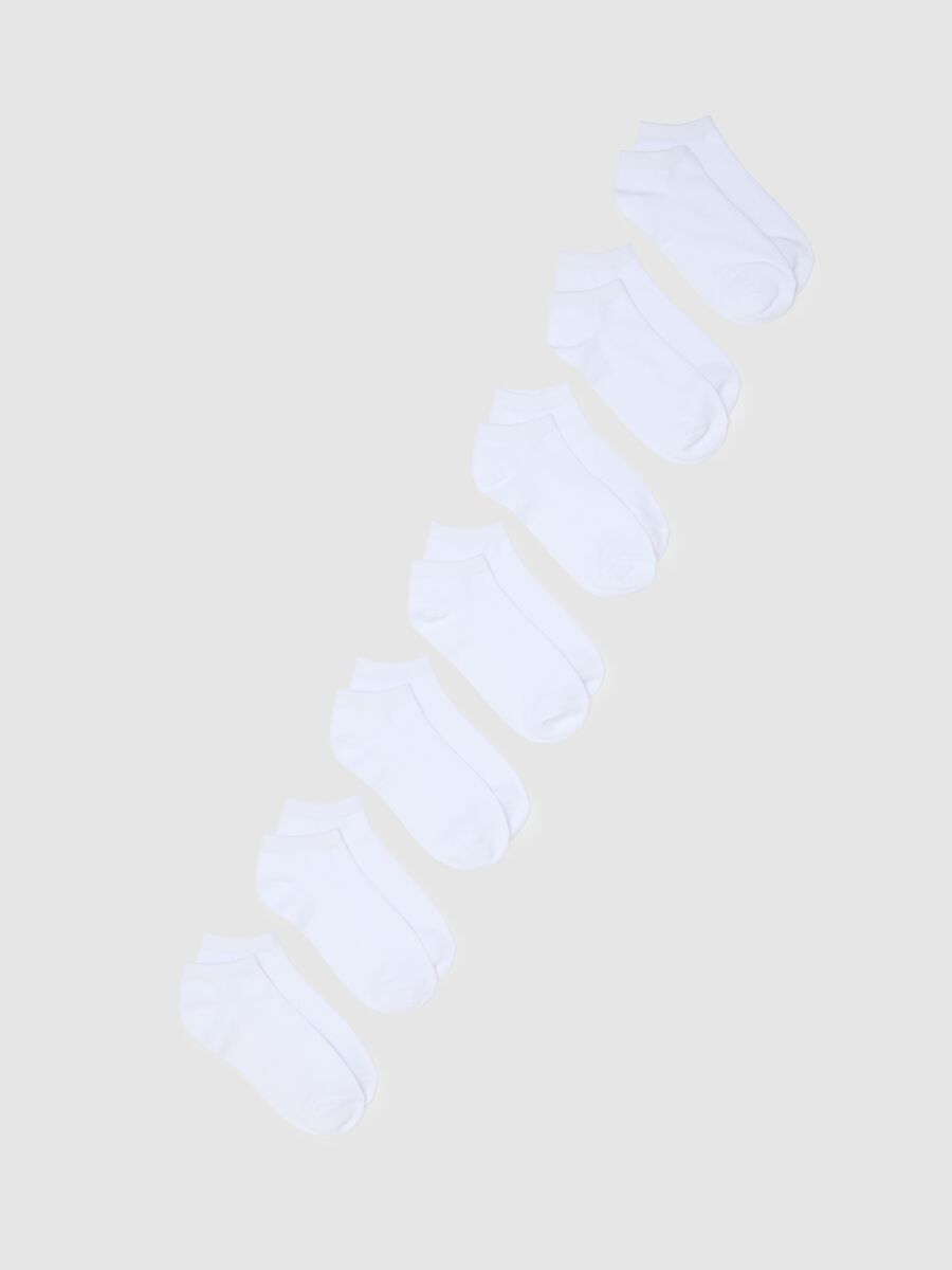 Multipack of white stretch cotton socks with snug fit_0