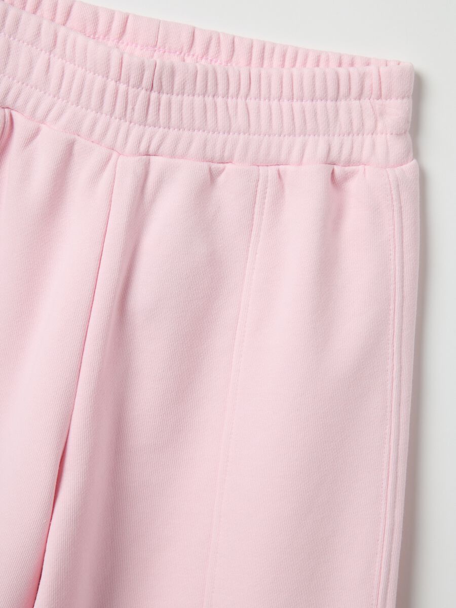 Pink cotton blend sweatshirt and trousers set for girls with regular fit_3
