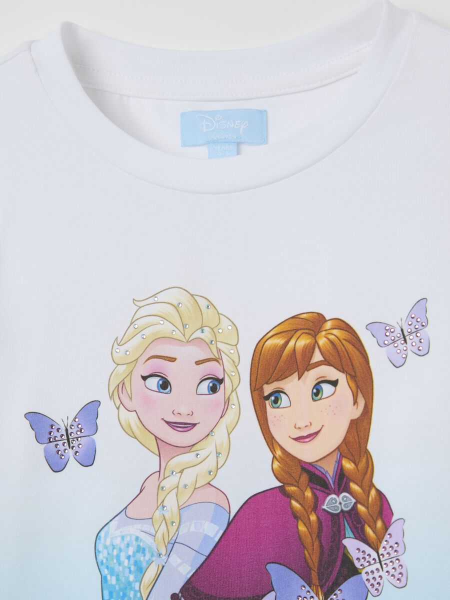 White and light blue T-shirt with Elsa and Anna print_2