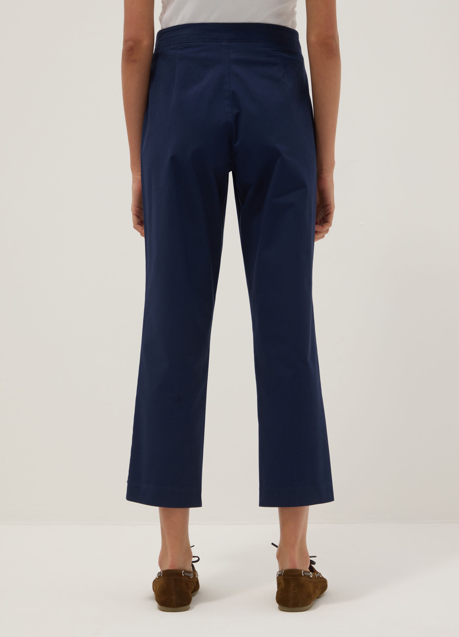 Blue regular-fit pure cotton chino trousers