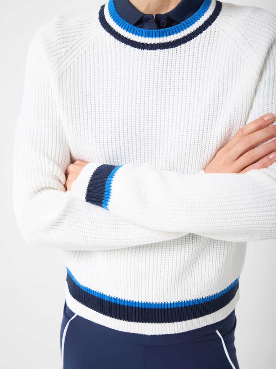 Maglione bianco sportivo in misto cotone ALTAVIA COURT_3