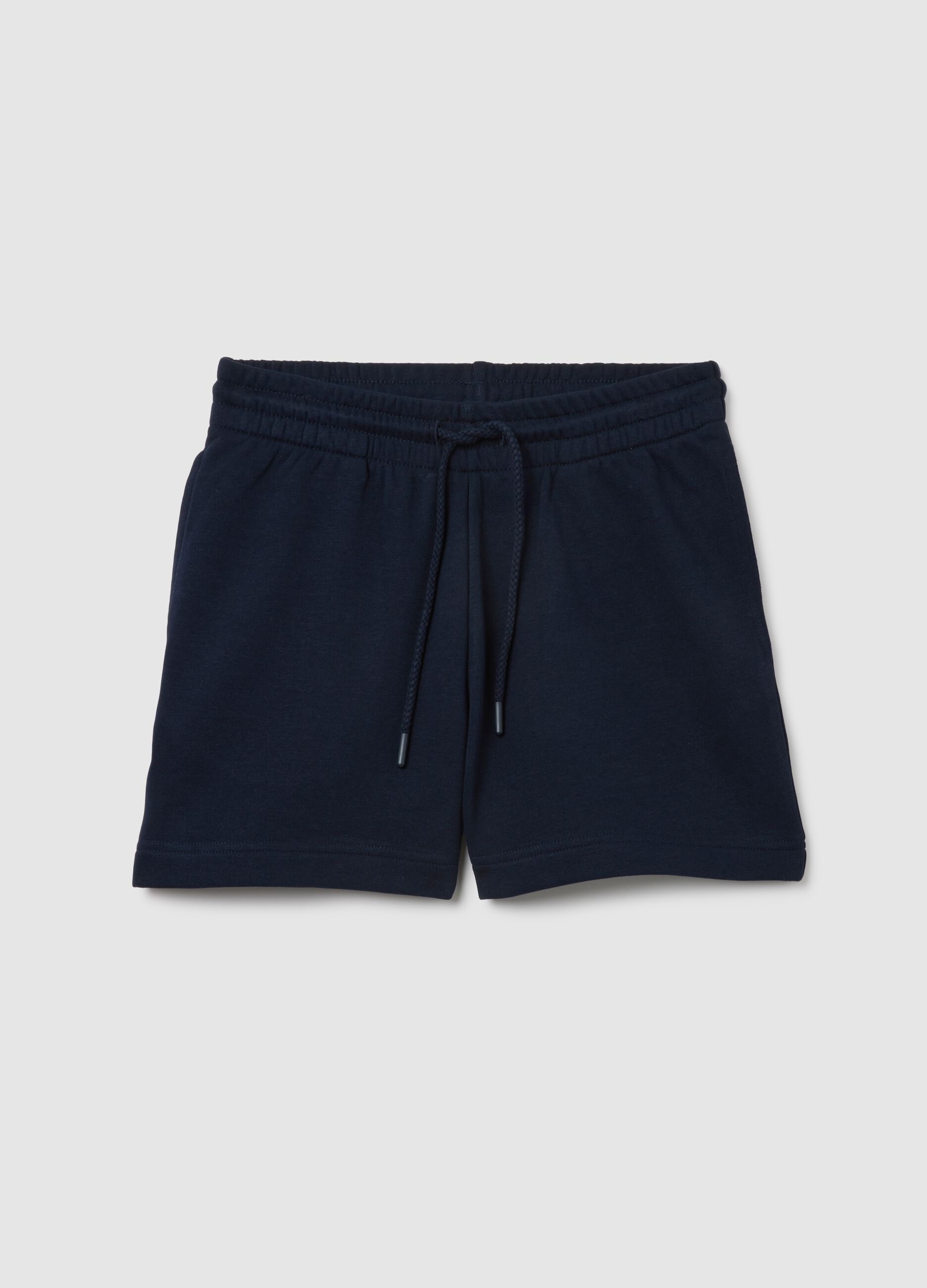 Women's regular fit blue cotton shorts