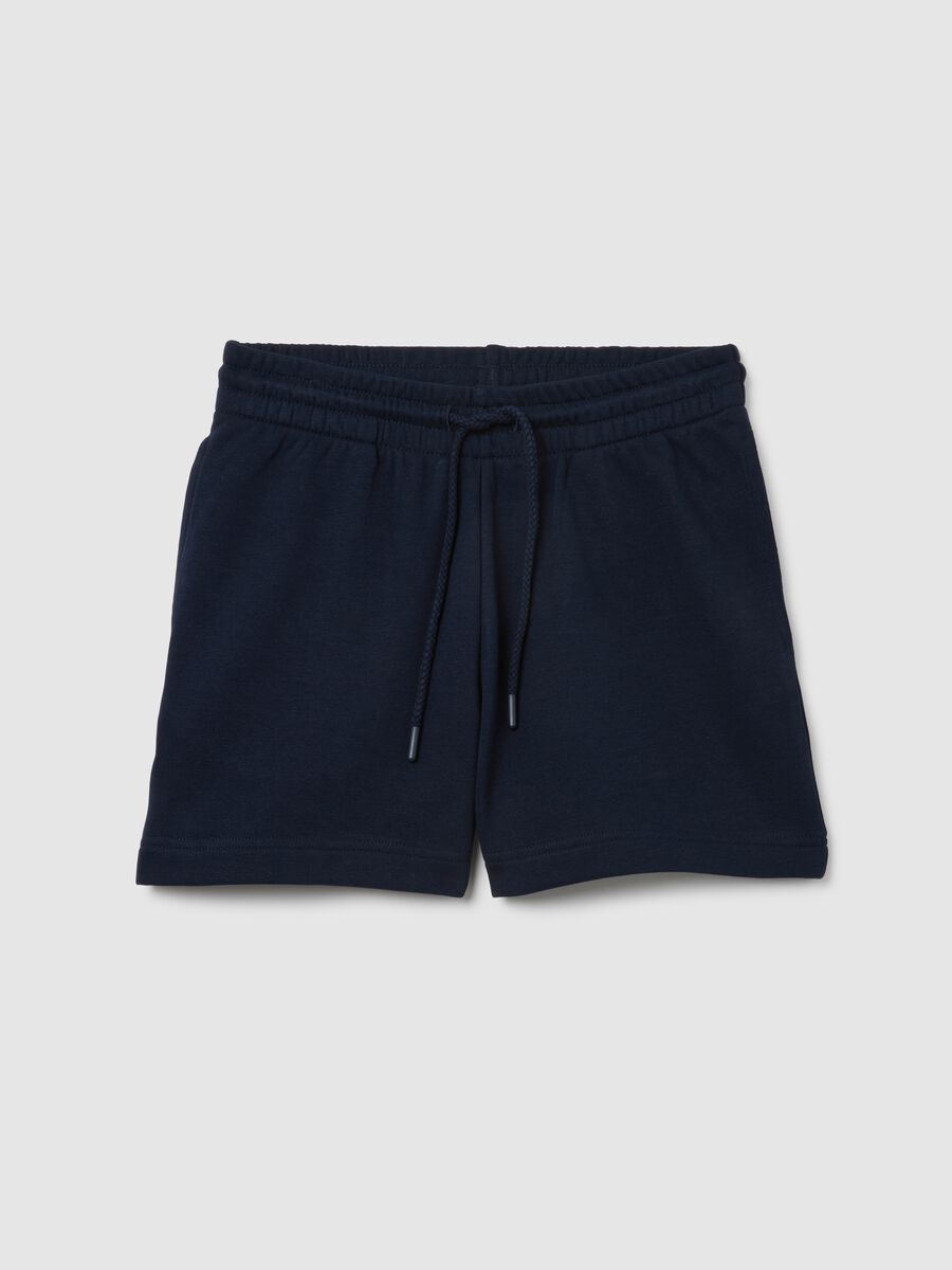 Pantaloncini da donna in cotone blu regular fit_0
